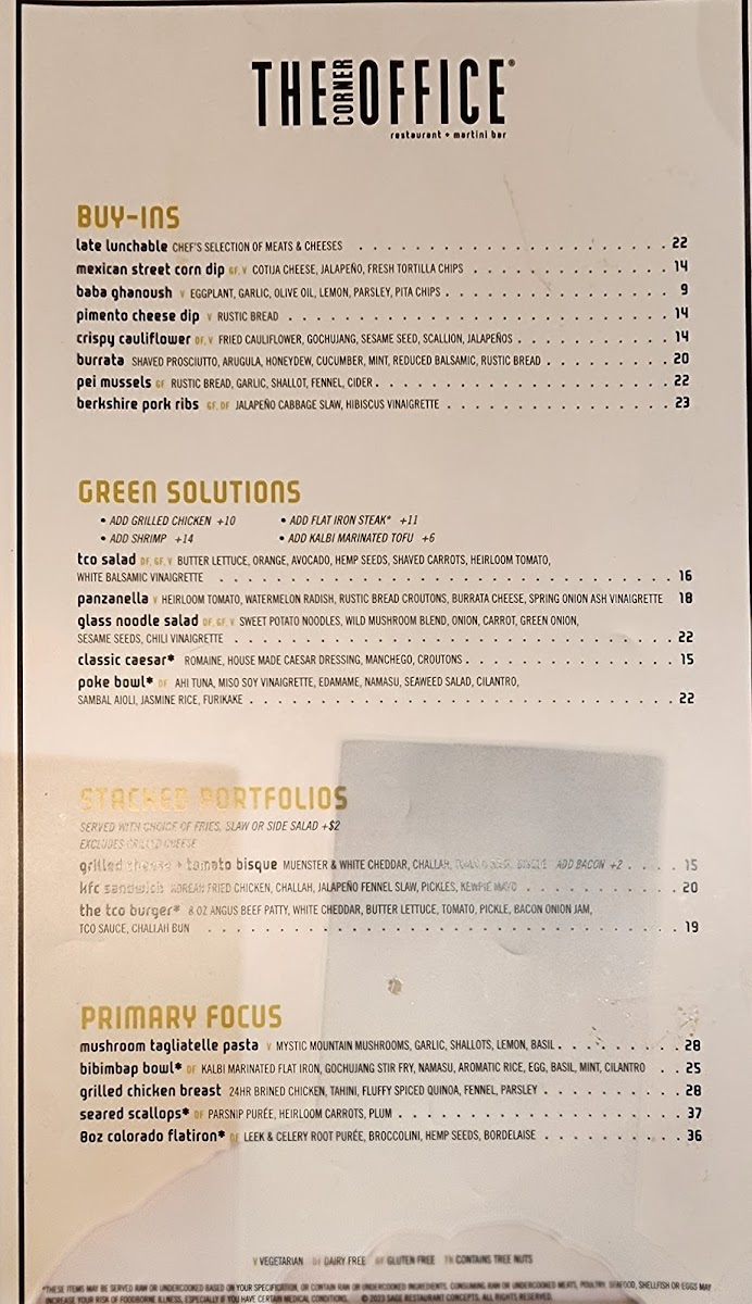 The Corner Office Restaurant + Martini Bar Menu - Image 3